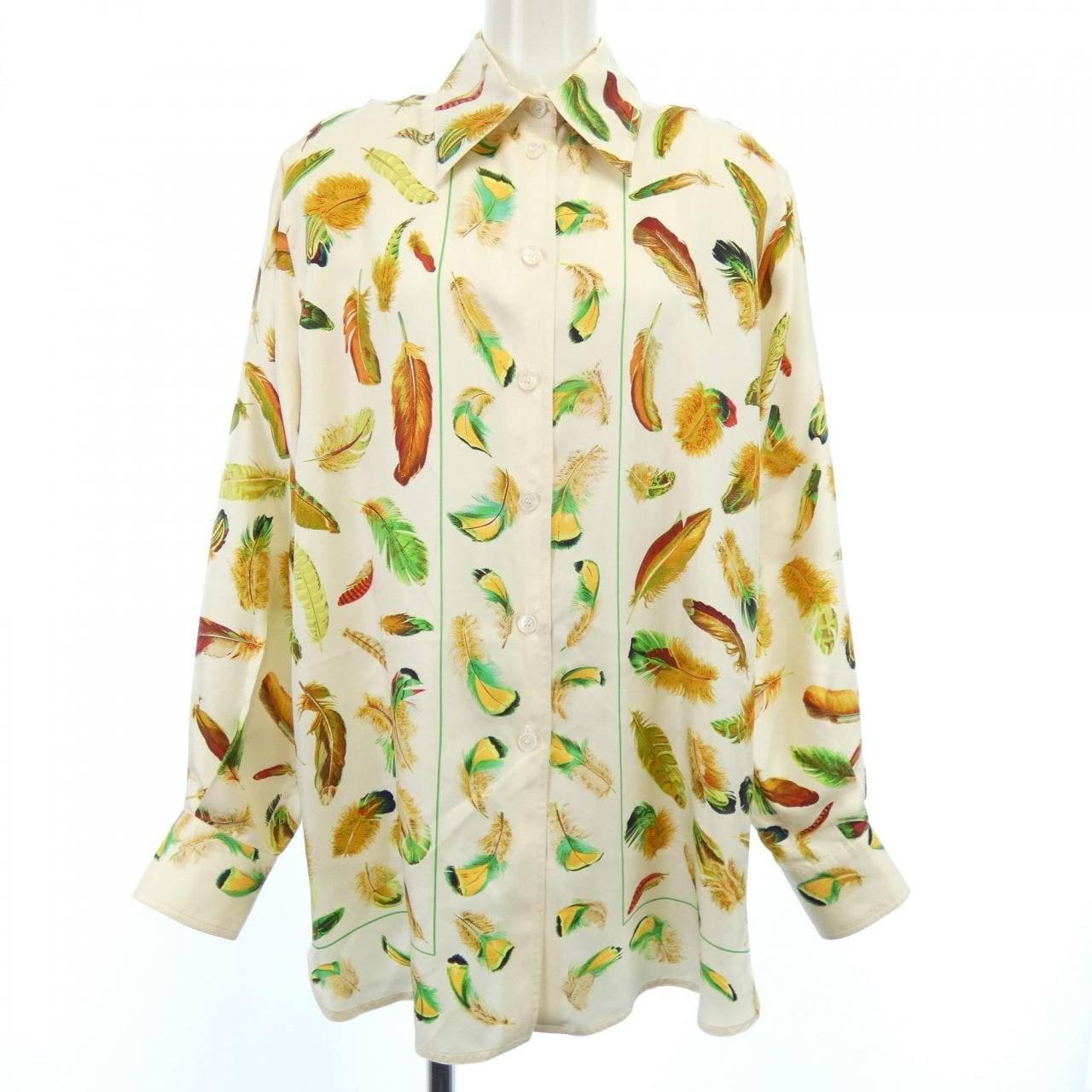 【ヴィンテージ】エルメス HERMES PLUMES ツイルレーヌ. シャツ