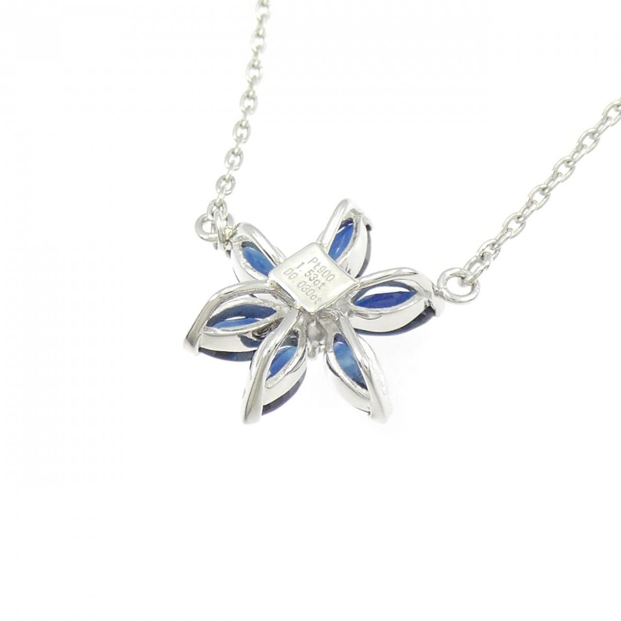 PT900/PT850 フラワー サファイヤ ネックレス 1.53CT
