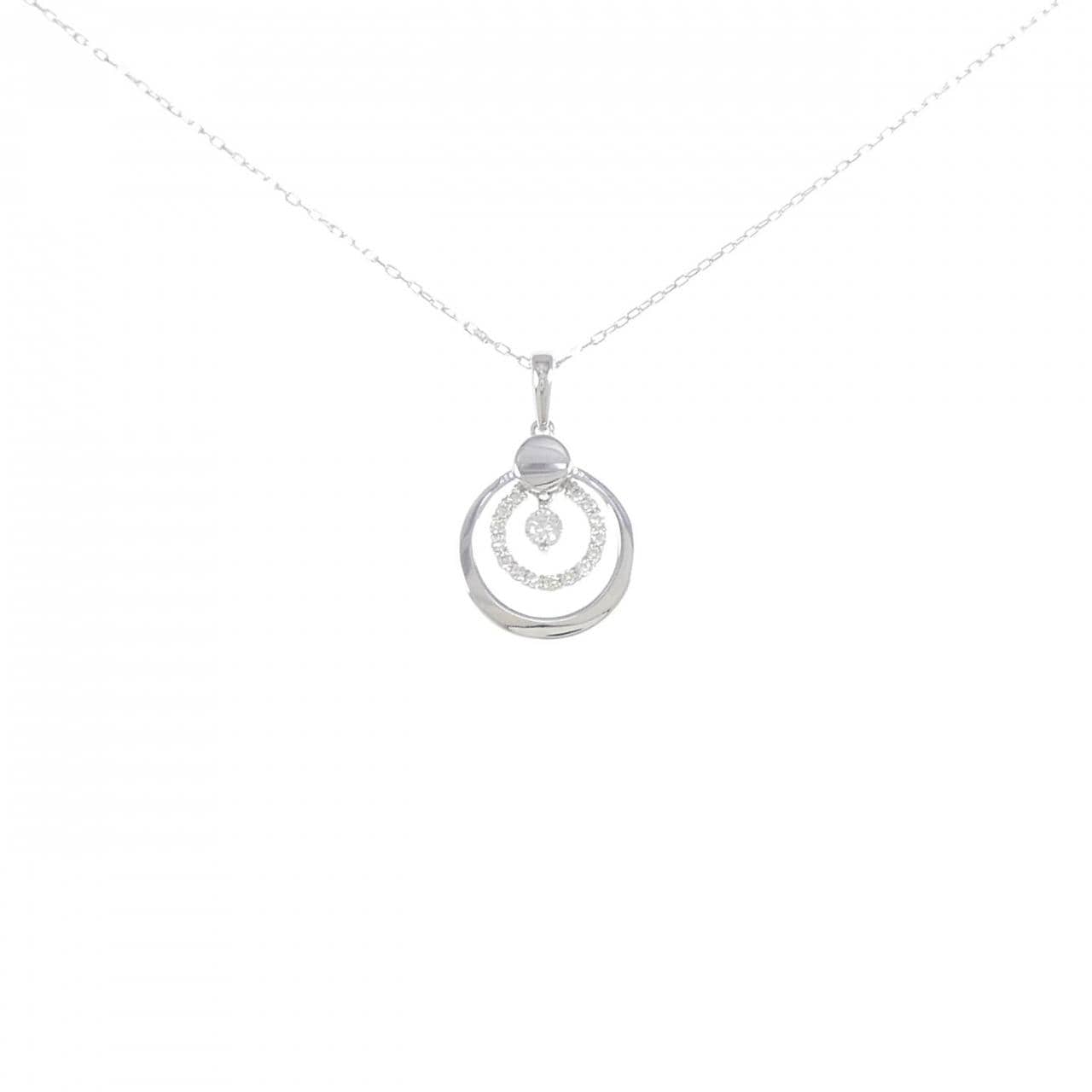 K18WG ダイヤモンド ネックレス 0.18CT