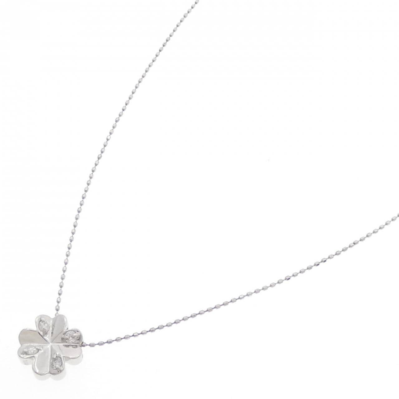 PT900/PT850 クローバー ダイヤモンド ネックレス 0.13CT