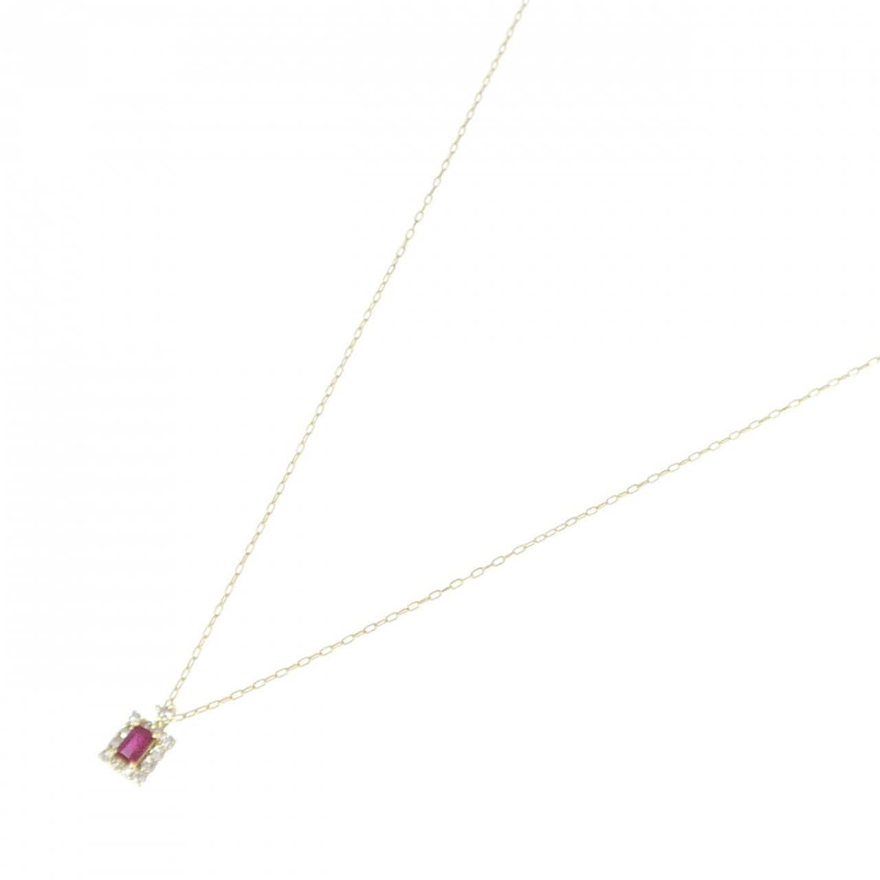 【新品】K18YG ルビー ネックレス 0.09CT