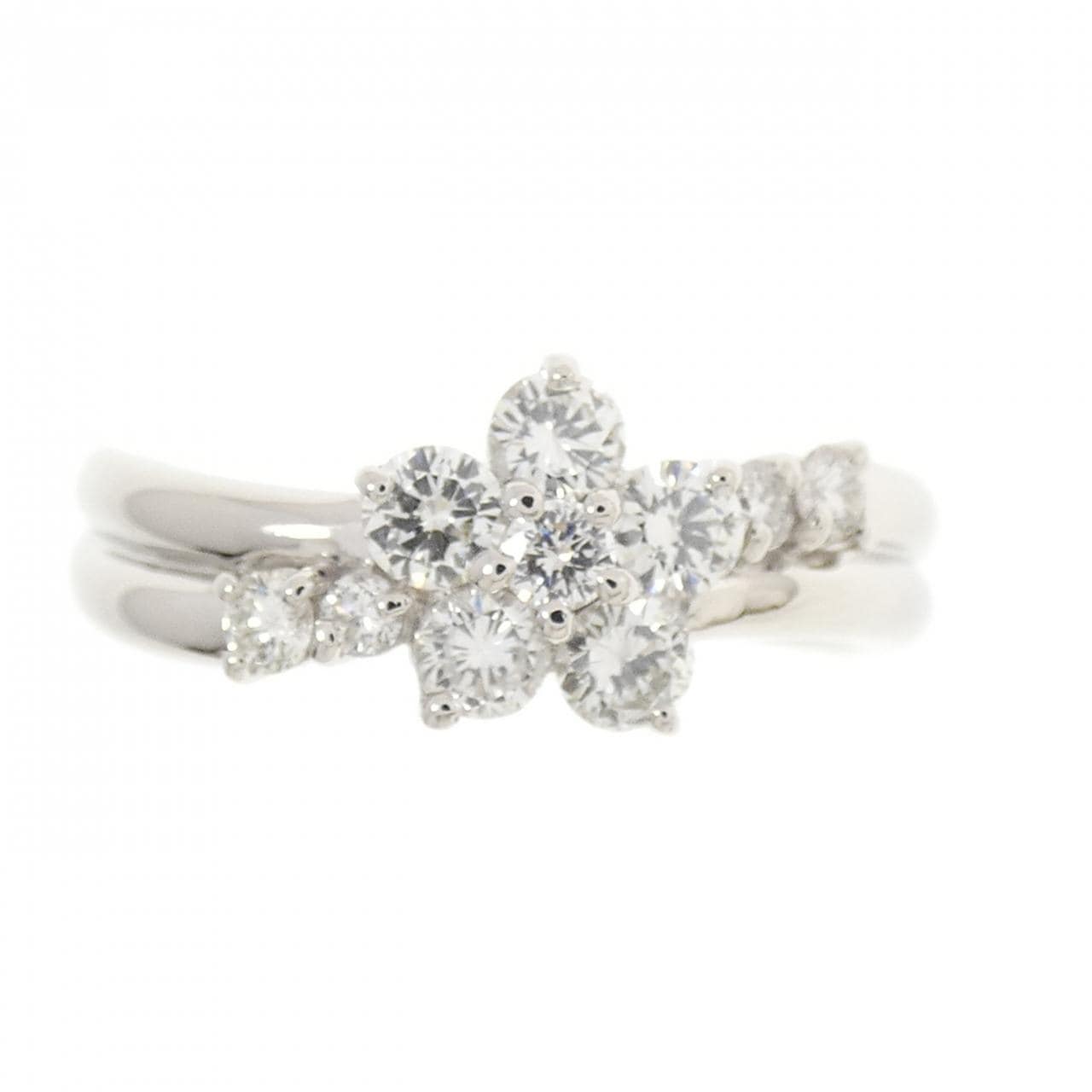 PT900 フラワー ダイヤモンド リング 0.53CT