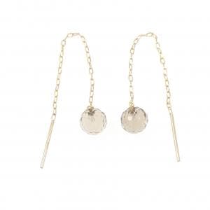 K18PG スモーキークオーツ ピアス