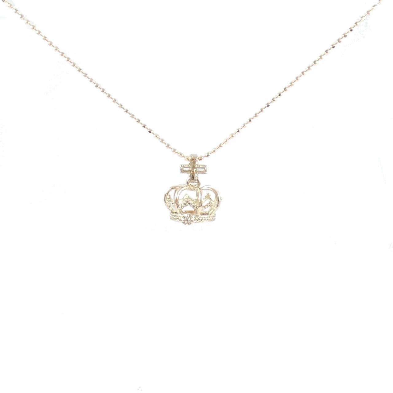 K10PG クラウン ダイヤモンド ネックレス 0.01CT