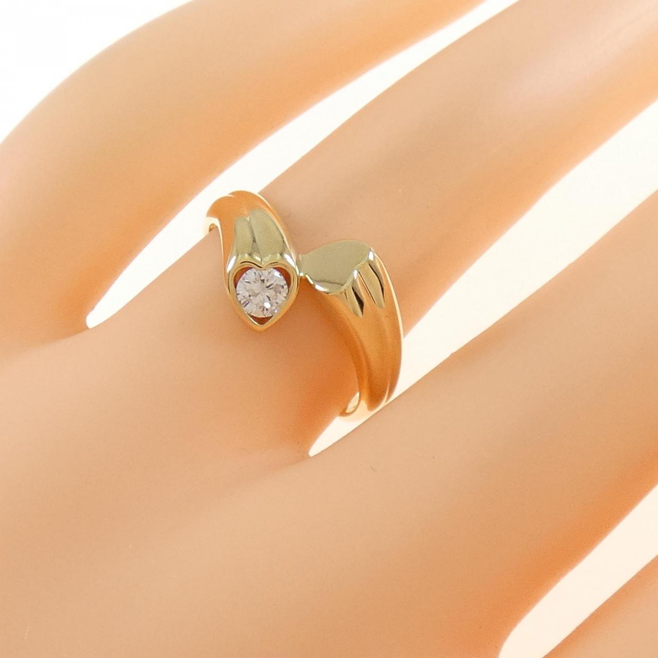 K18YG ハート ダイヤモンド リング 0.13CT