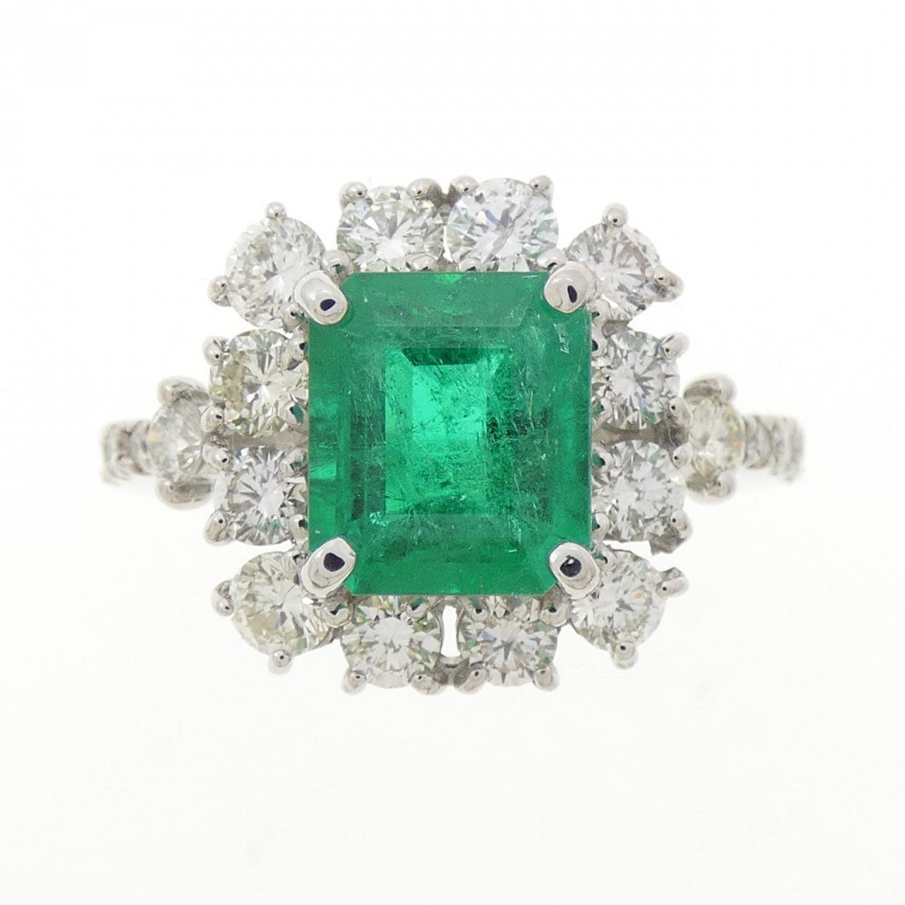 PT950 エメラルド リング 1.36CT コロンビア産