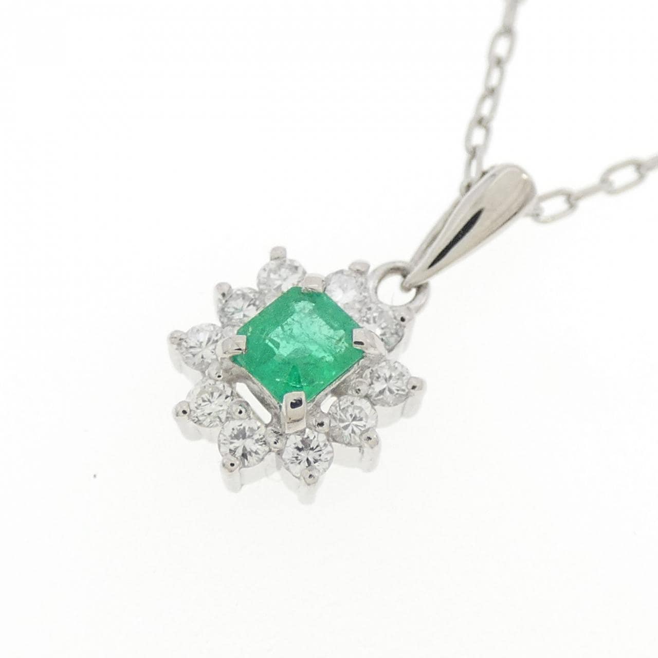 PT900/PT850 エメラルド ネックレス 0.13CT