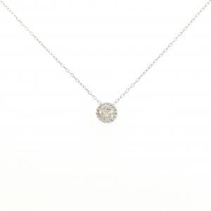 K18WG ソリティア ダイヤモンド ネックレス 0.39CT