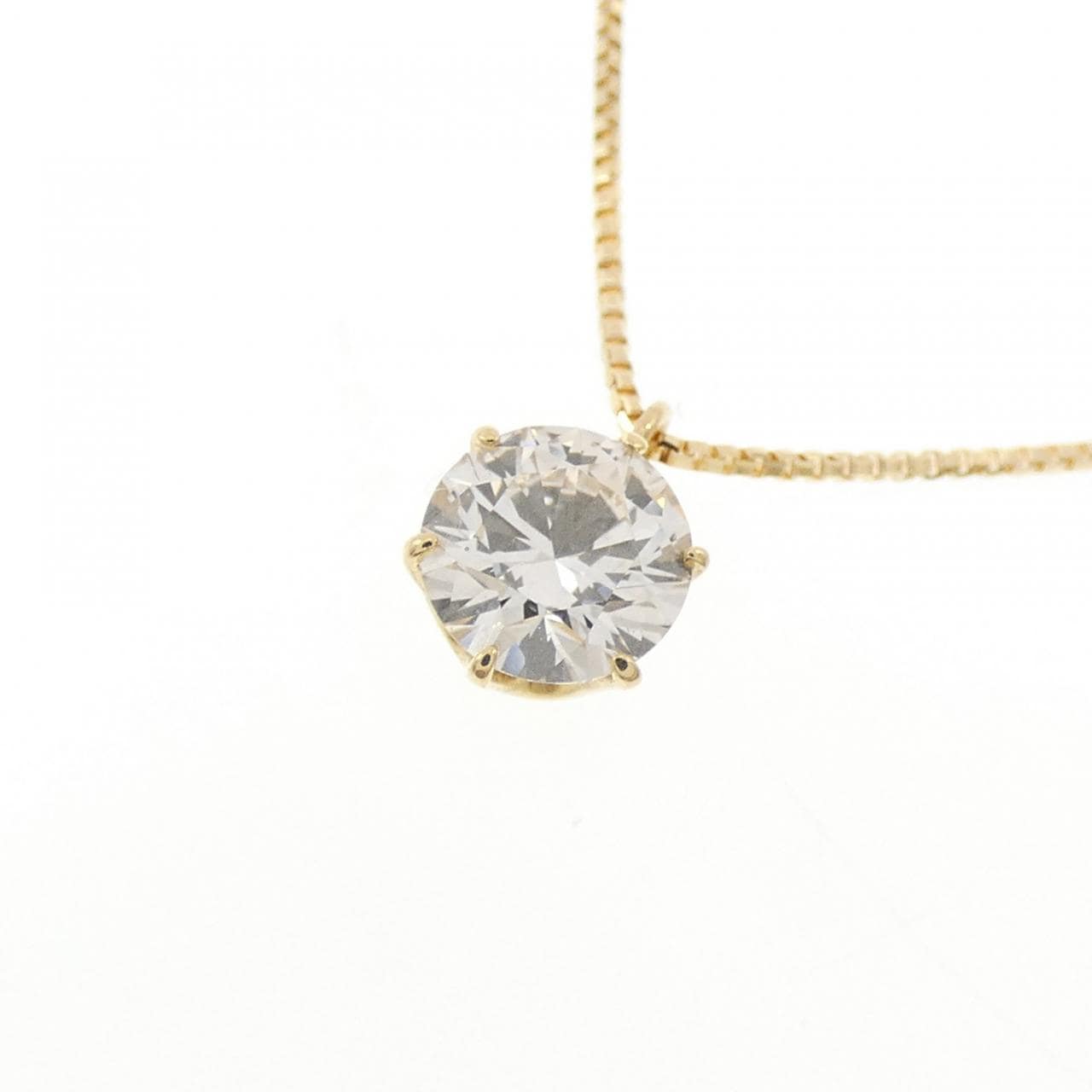 K18YG ソリティア ダイヤモンド ネックレス 0.424CT