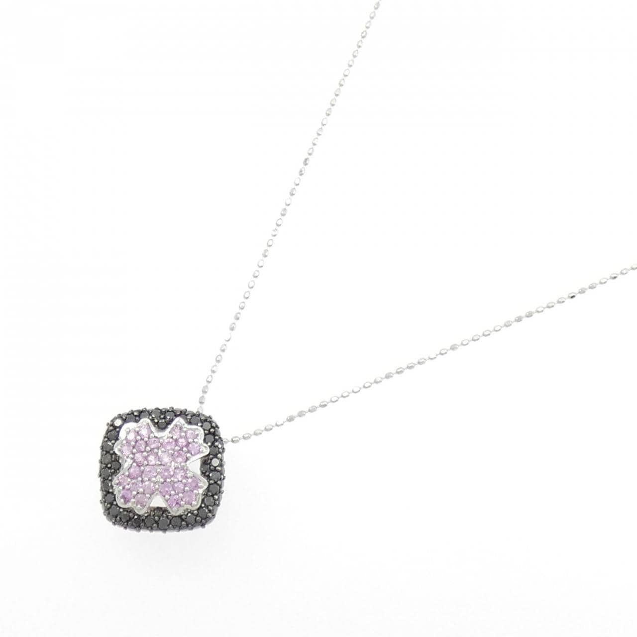 K18WG/K18BG サファイヤ ネックレス 0.40CT