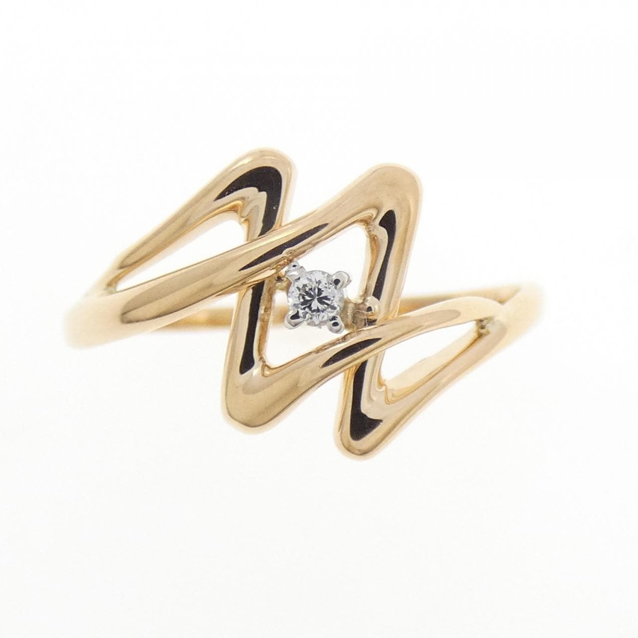 K18YG/PT钻石戒指 0.020克拉