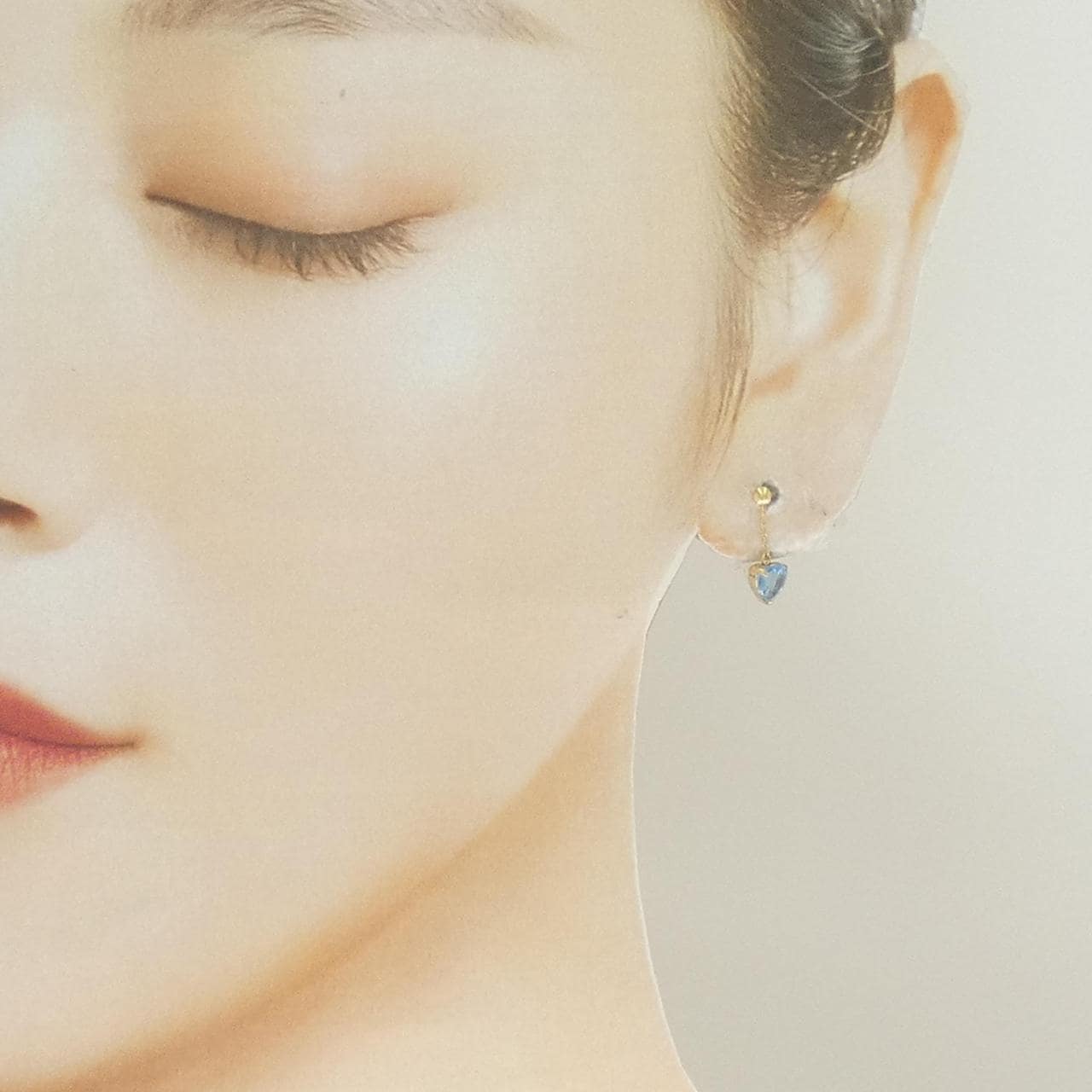 K18YG ハート ガラス ピアス