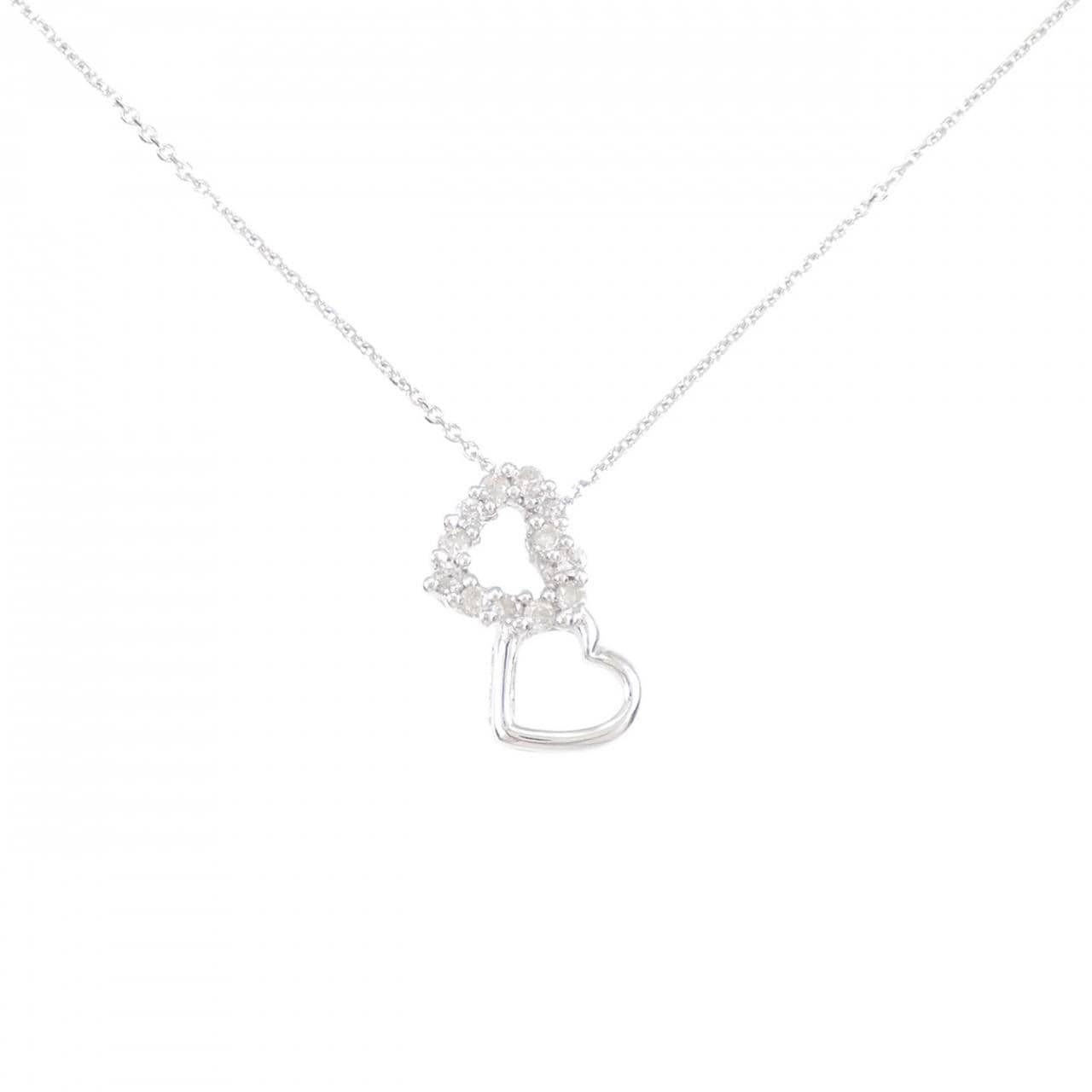 K18WG heart Diamond necklace 0.20CT