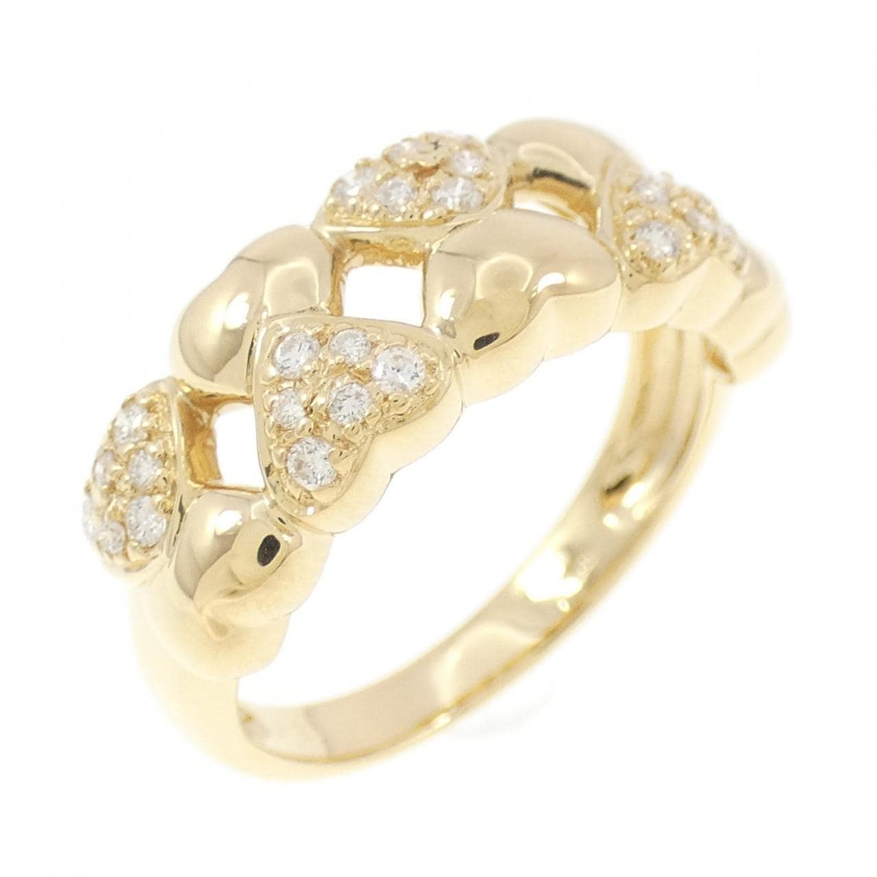 K18YG heart Diamond ring 0.22CT