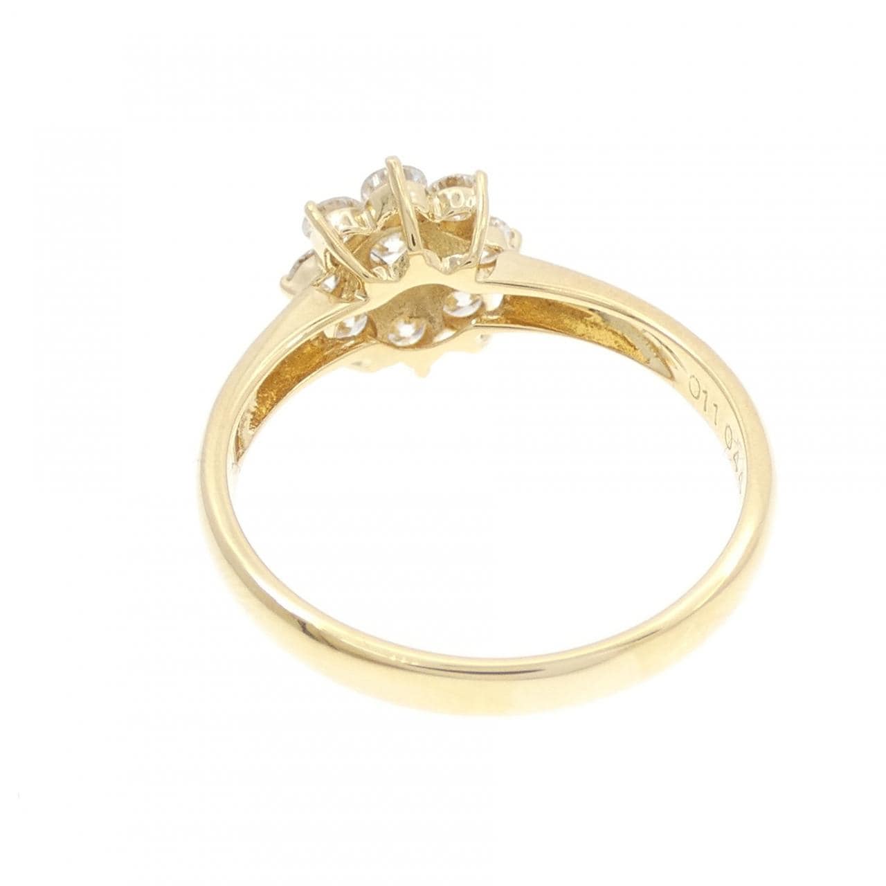K18YG フラワー ダイヤモンド リング 0.11CT