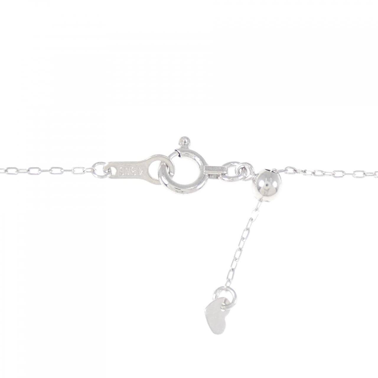 K18WG ribbon Diamond necklace 0.35CT