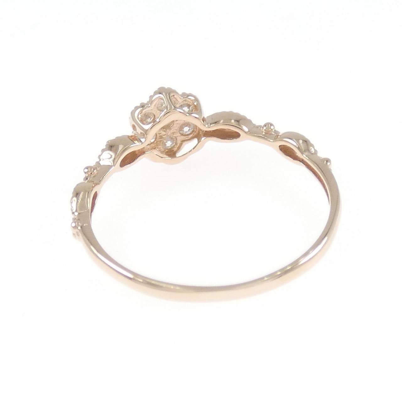 K10PG フラワー ダイヤモンド リング 0.17CT