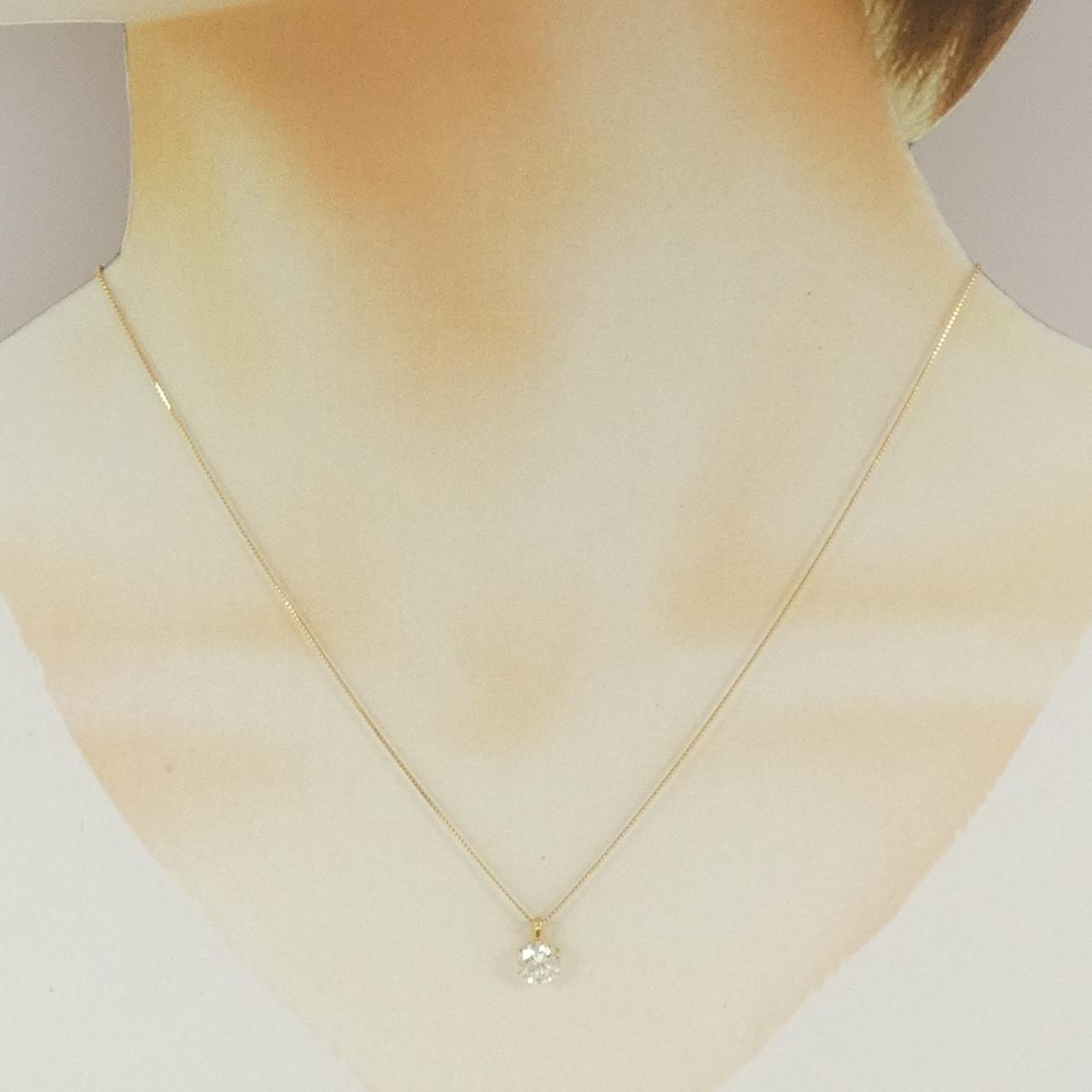 K18YG ソリティア ダイヤモンド ネックレス 0.660CT