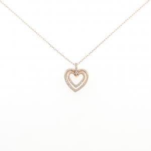 K14PG/K10PG ハート ダイヤモンド ネックレス 0.15CT