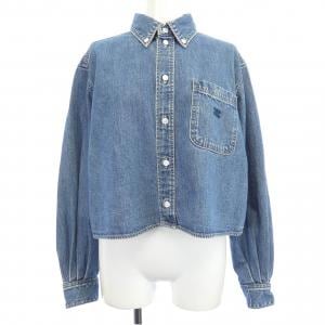 セリーヌ CELINE ユニオンオーシャンウォッシュデニム クロップドシャツ トリオンフ 2T187459N シャツ