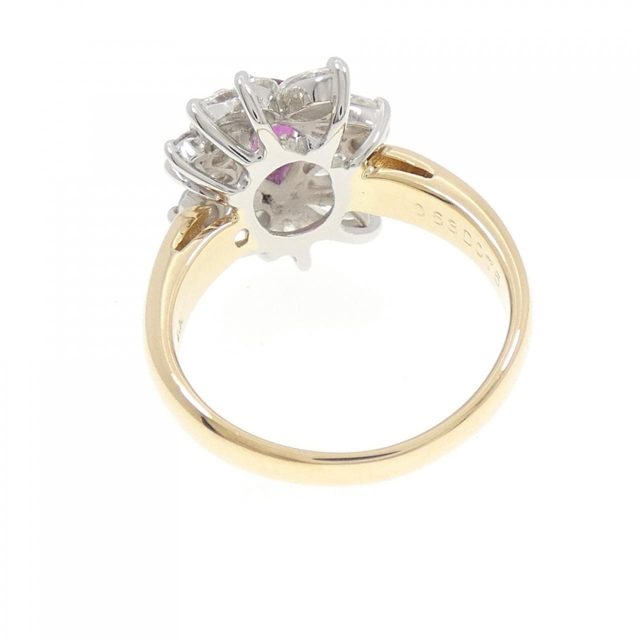 K18YG/PT850 ルビー リング 0.63CT
