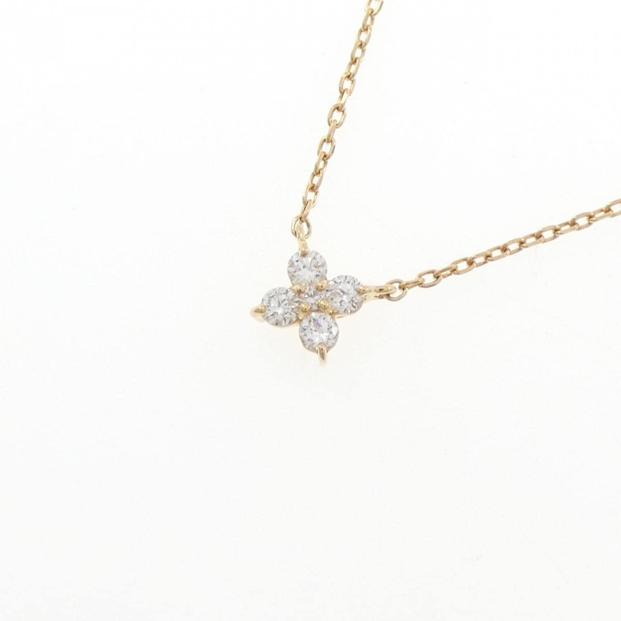 ヴァンドーム フラワー ダイヤモンド ネックレス 0.10CT