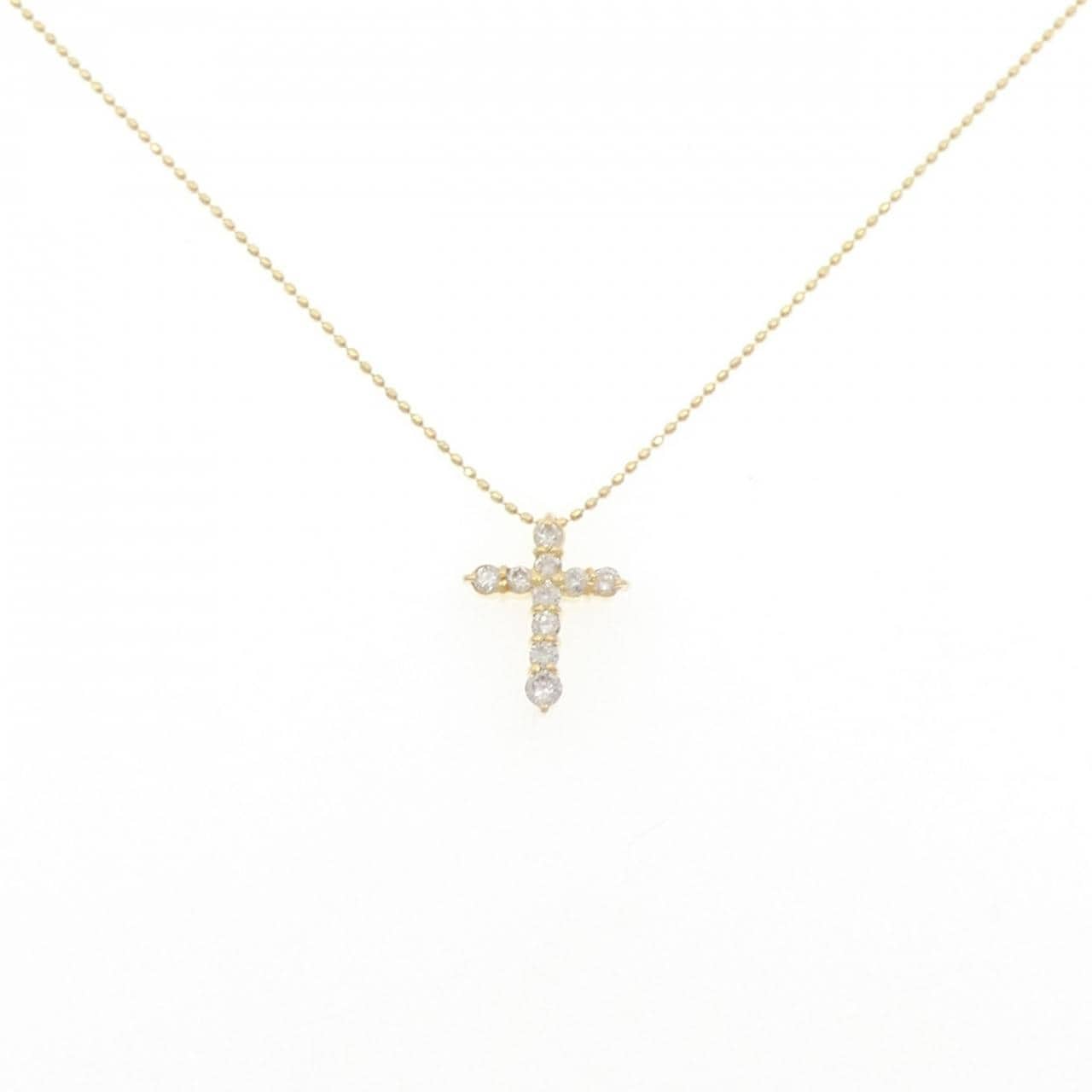 K18YG クロス ダイヤモンド ネックレス 0.30CT