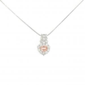 PT900/PT850 ハート パパラチアサファイヤ ネックレス 0.517CT