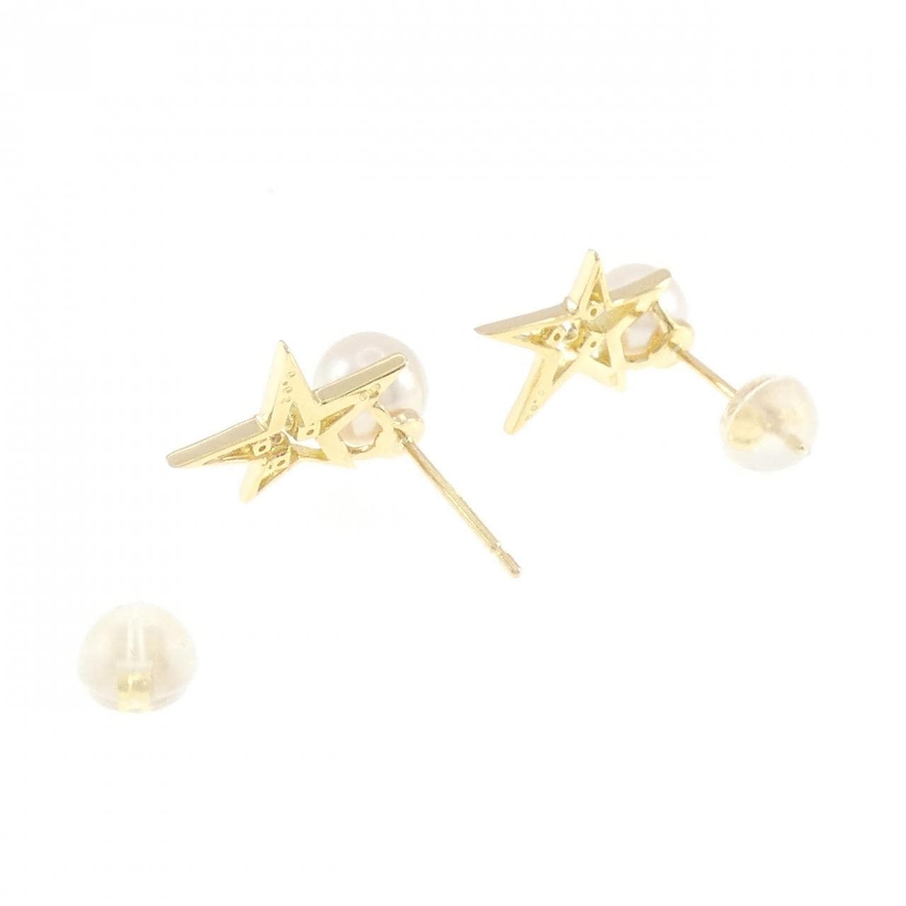 K18YG Star Akoya Pearl Earrings 5.5mm