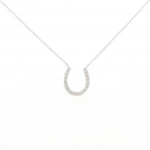 K18WG ホースシュー ダイヤモンド ネックレス 0.20CT