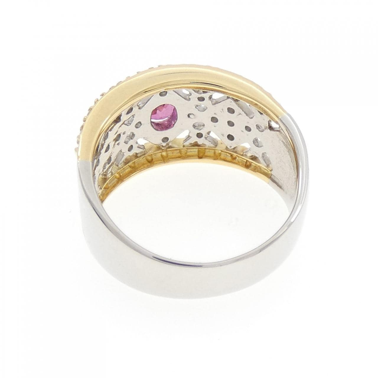 PT900/K18YG ルビー リング 0.36CT