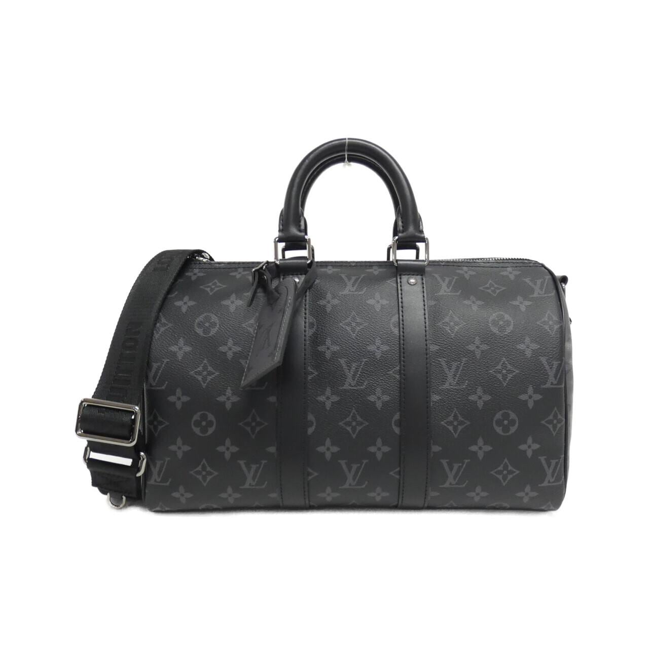 LOUIS VUITTON Monogram Eclipse Keepall Bandouliere 35 公分 M46655 波士頓包