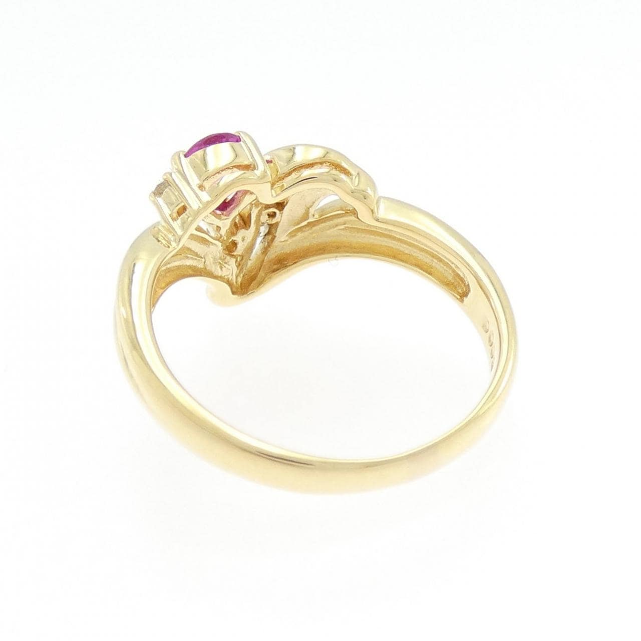 K18YG ruby ring