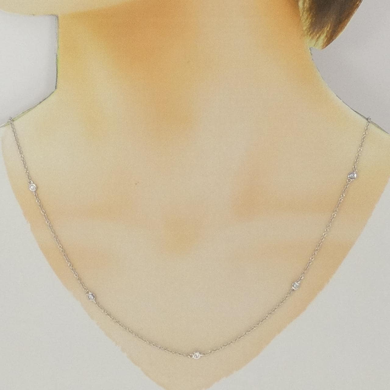 K18WG ダイヤモンド ネックレス 0.13CT