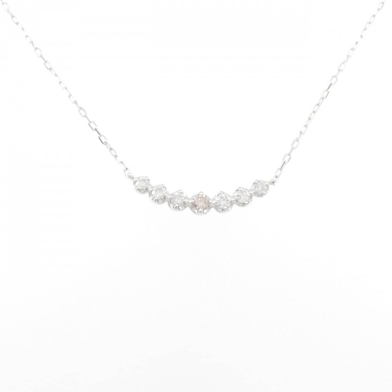 K18WG ダイヤモンド ネックレス 0.13CT