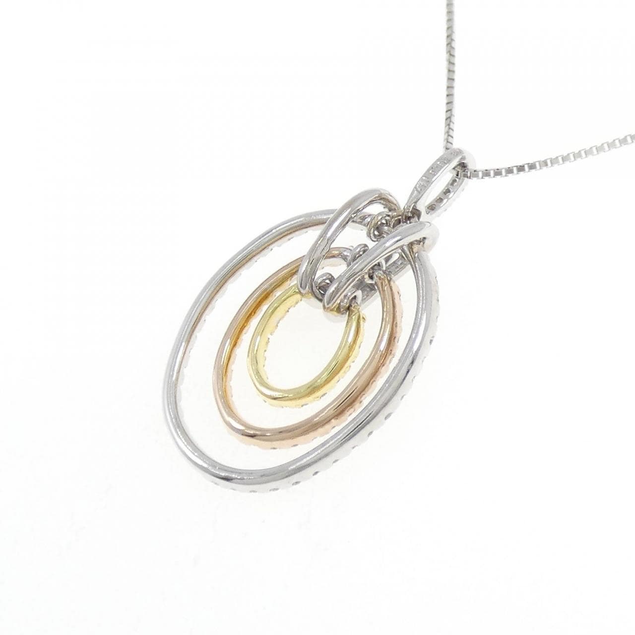 K18スリーカラー ダイヤモンド ネックレス 0.47CT