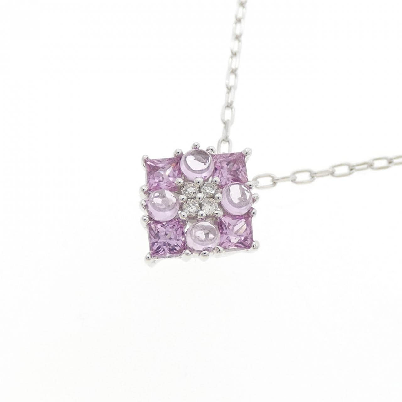 K18WG サファイヤ ネックレス 0.36CT