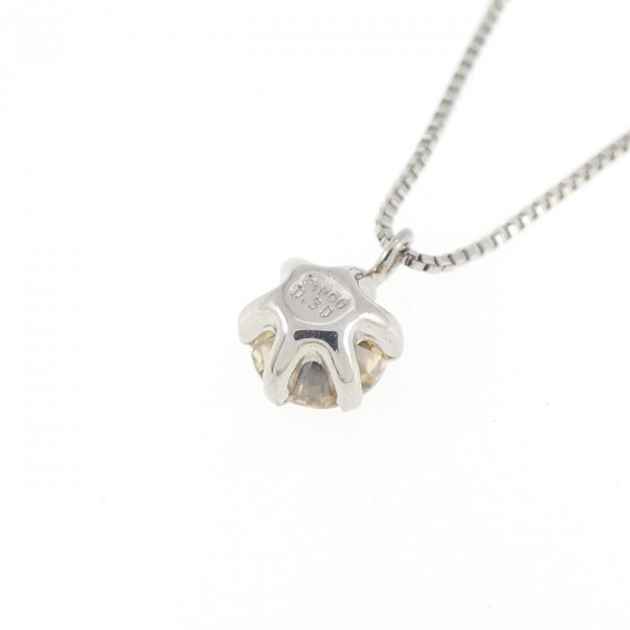 PT900/PT850  ソリティア ダイヤモンド ネックレス 0.30CT