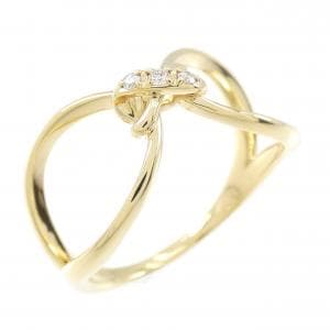K18YG スリーストーン ダイヤモンド リング 0.03CT