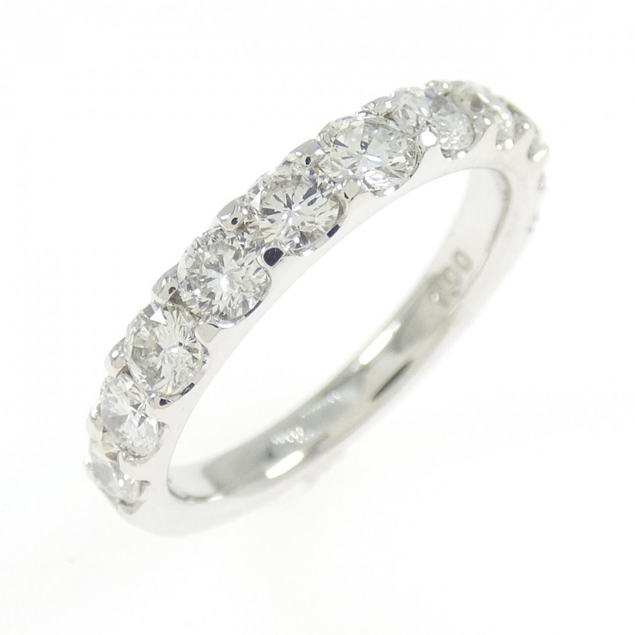 K18WG ハーフエタニティ ダイヤモンド リング 1.00CT