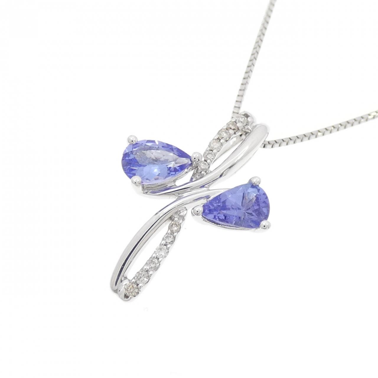 K10WG/PT タンザナイト ネックレス 0.75CT