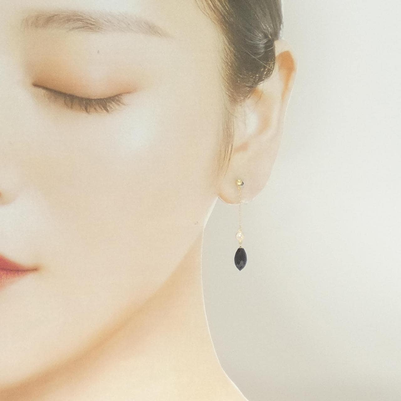 K18YG オニキス ピアス