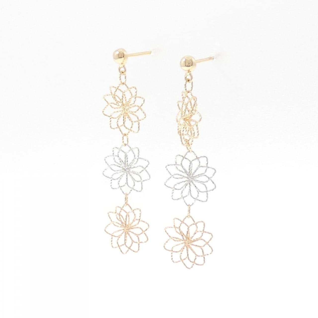 K18スリーカラー ピアス