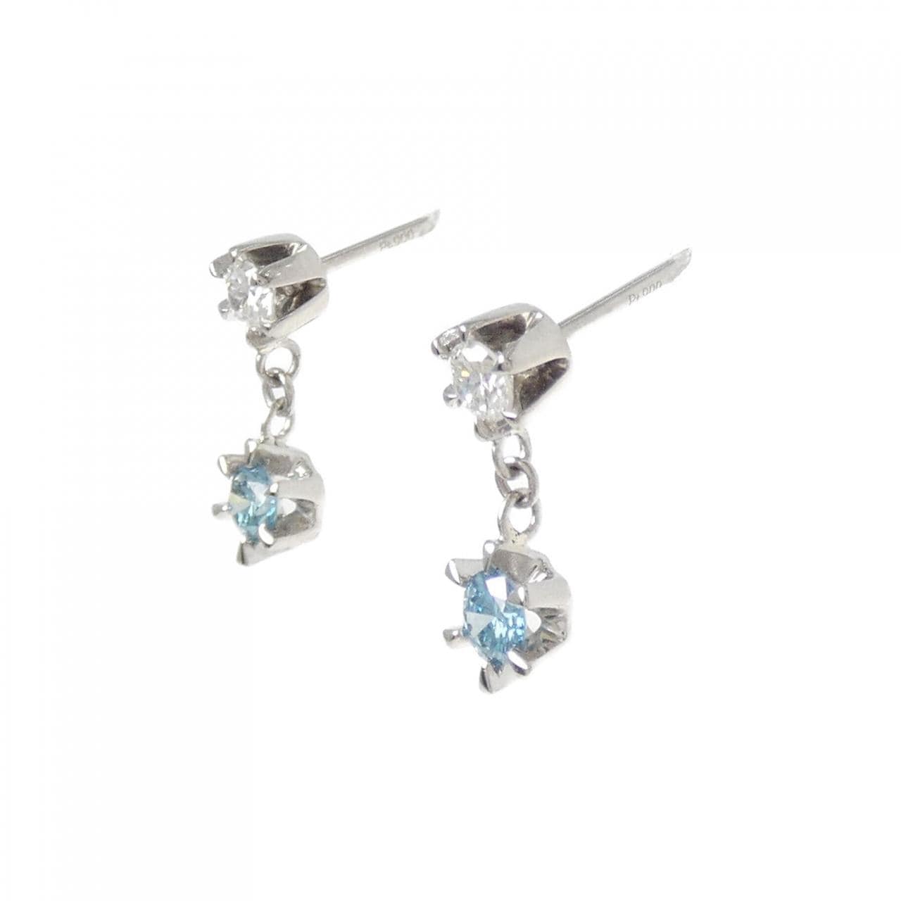 PT900鑽石耳環，0.256克拉