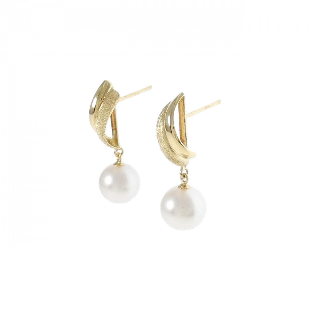 [BRAND NEW] K18YG Akoya pearl earrings 7mm