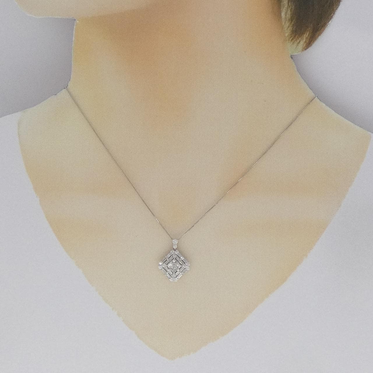 【新品】PT900/PT850 ダイヤモンド ネックレス 1.00CT