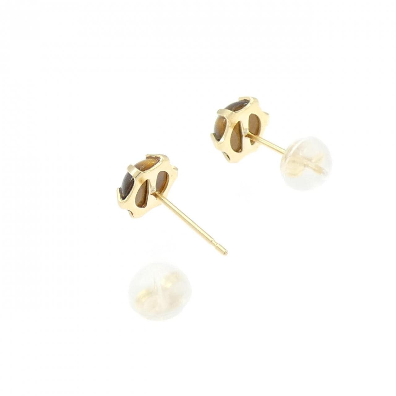 【新品】K18YG タイガーアイ ピアス