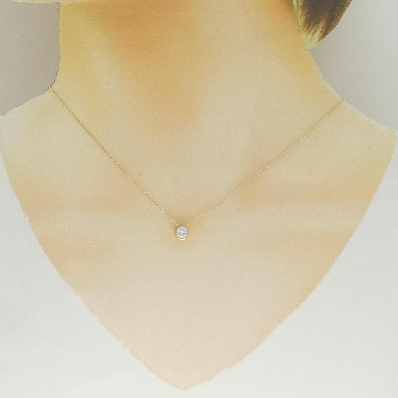K18YG ソリティア ダイヤモンド ネックレス 0.405CT
