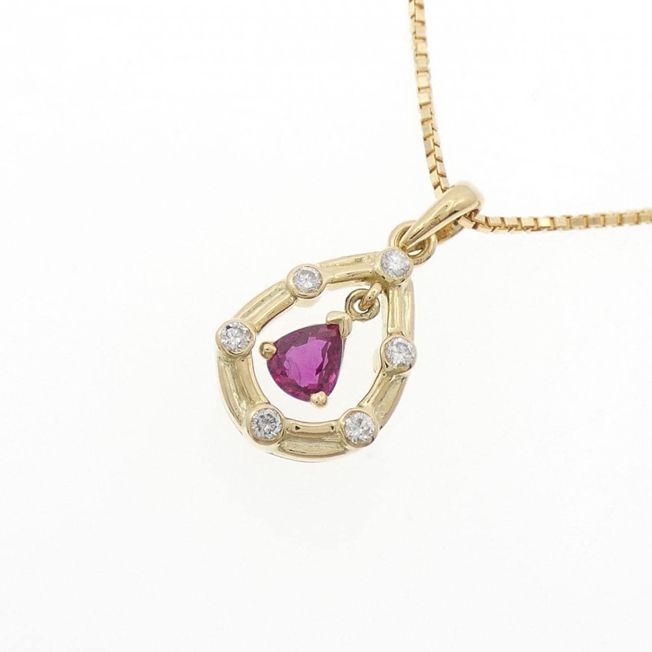 750YG/K18YG ルビー ネックレス