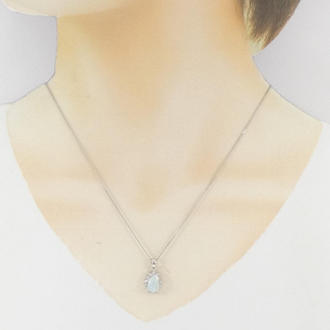 PT900/PT850 オパール ネックレス 0.66CT
